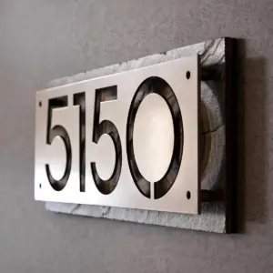 Modern Steel House Number Plaque