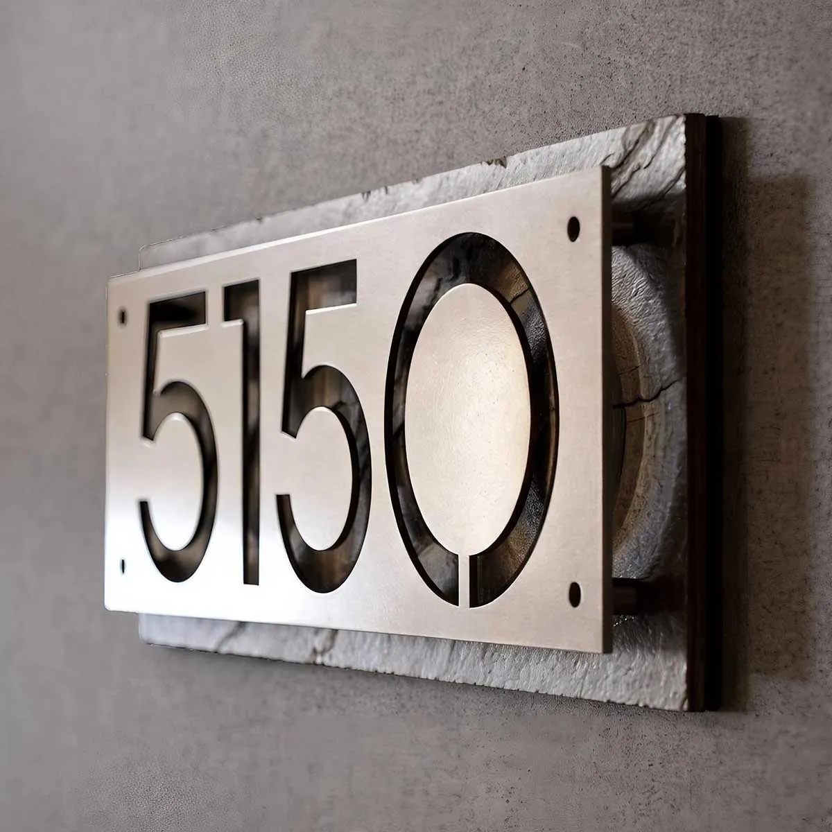 Modern Steel House Number Plaque